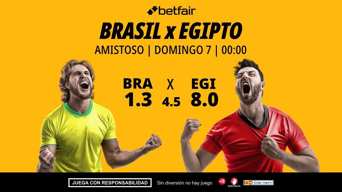 Brasil - Egipto: horario, dónde ver, estadísticas y pronósticos